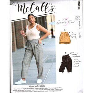 McCalls M8148 Misses 8 to 16 Learn to Sew Shorts and Pants Uncut Sewing Pattern